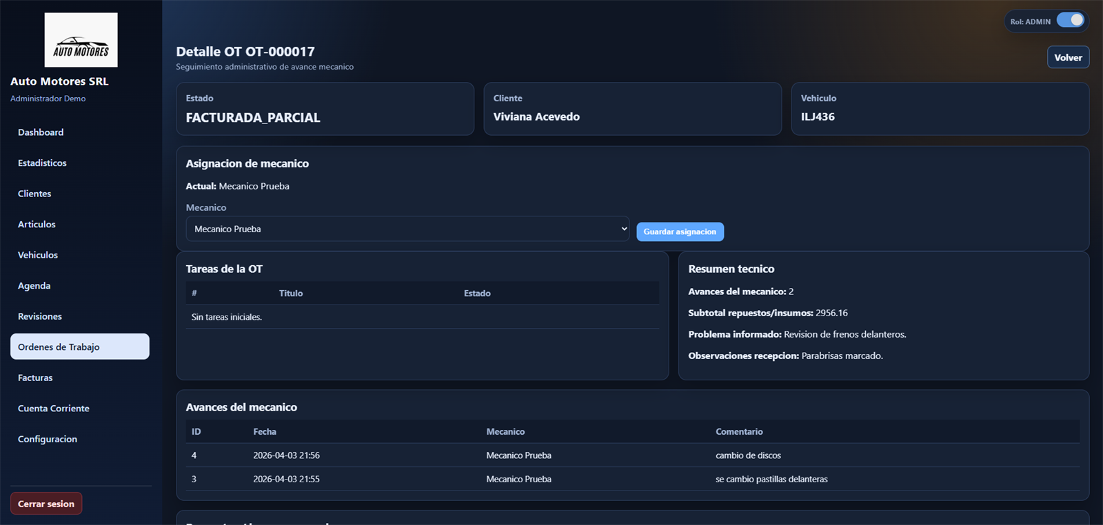 Captura real de TallerIx